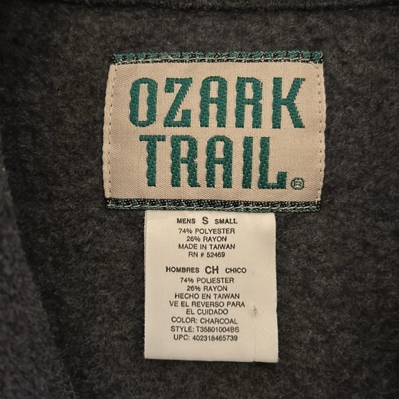 Ozark Trail Men’s Fleece Full Zippered Vest Size Small But Check Measures Spring - Picture 4 of 7